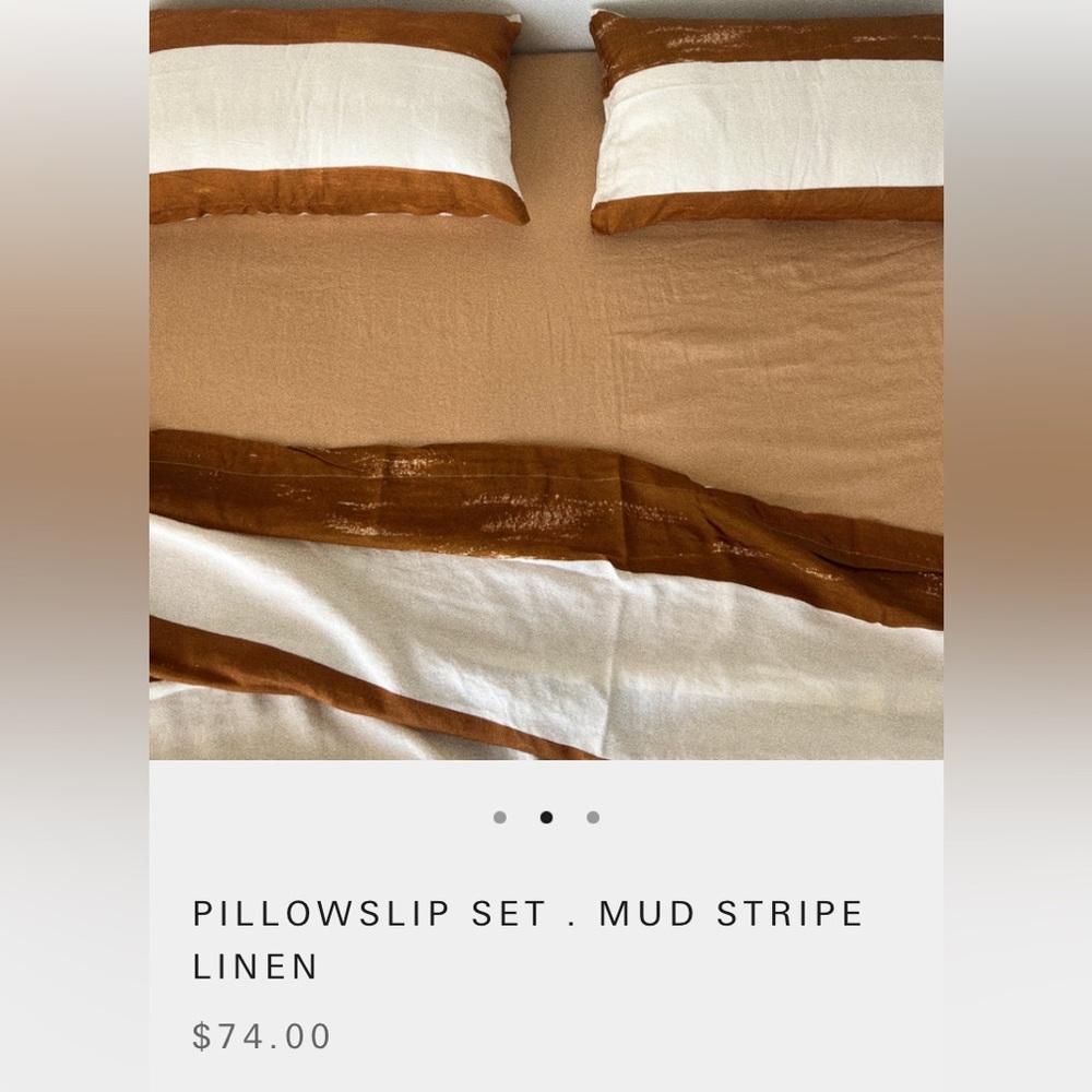 Dazed But Amazed Mud Stripe linen pillowcase set of 2